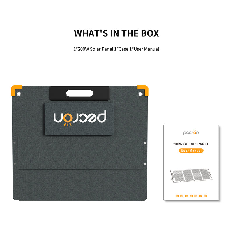 PECRON PV200 200W Portable Solar Panel — IP67 Waterproof